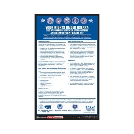 Accuform LABOR RELATIONS POSTER USERRA POSTER PPG121 PPG121